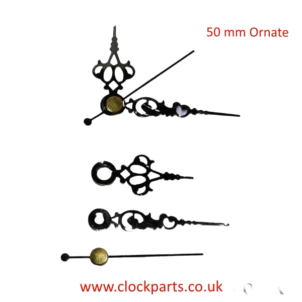 50mm Black Ornate • Clock Parts