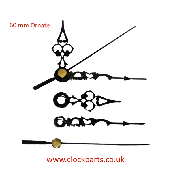 60mm Black Ornate • Clock Parts